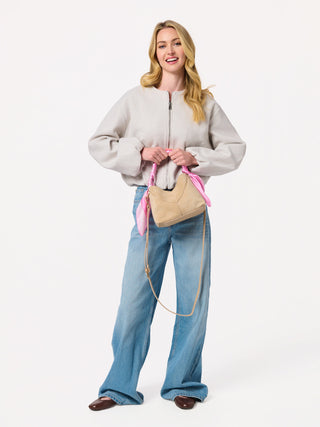 Ava Top Handle Mini Hobo - Ivory