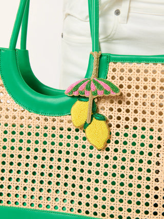 Beaded Bag Charm - Lemon Umbrella