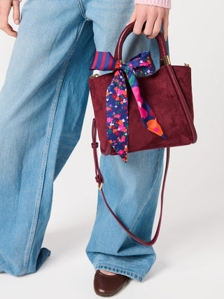 Floral Twilly Scarf - Navy