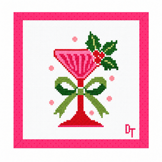 Mistletoe Martini Needlepoint Canvas: Canvas Only