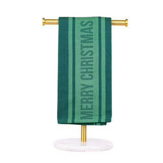 Merry Christmas Jacquard Green Hand Towel