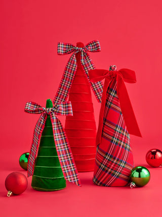 Set of 3 Plaid Decorative Trees - Multi