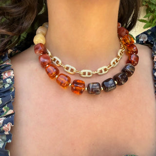 Charlotte Beaded Necklace - Tortosise Mix