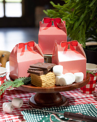 CCH1307 - Red Gingham Christmas Gable Treat Boxes