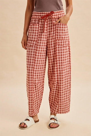 Check Mate Pant - Rust Pink