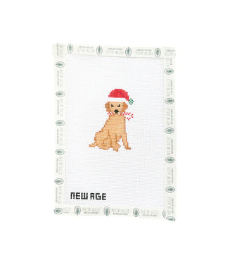 Christmas Golden Retriever Needlepoint Canvas