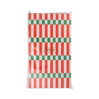 HOH1339 - Red, Pink and Green Striped Paper Dinner Napkins