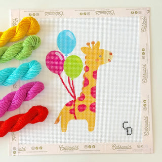 Giraffe with Balloons Canvas