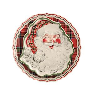 Tartan & Santa Platter Set