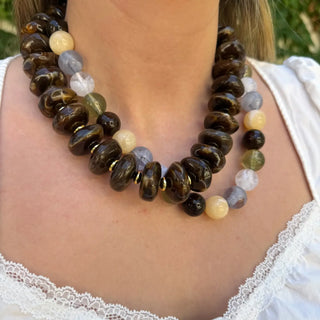 Randi Beaded Necklace - Chocolate