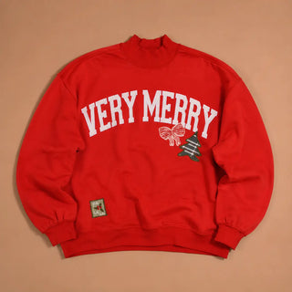 Vintage Very Merry Mock Neck Sweatshirt