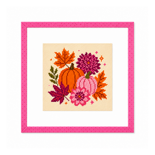 Pumpkin & Petals Needlepoint Canvas: Canvas Only
