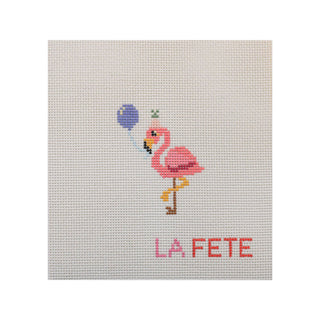 Party Animals - Flamingo Hand Painted Needlepoint Canvas