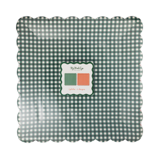 CCH1342 - Red and Green Gingham 10" Paper Dinner Plates