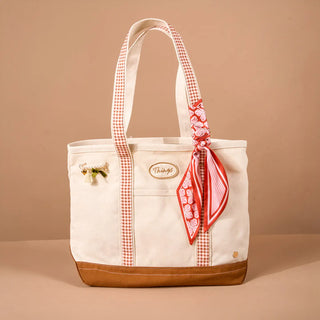 The Darling Canvas Tote Bag - Maple Gingham