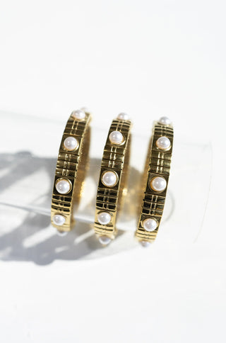 Luxe Link Bracelet - Gold + Pearls
