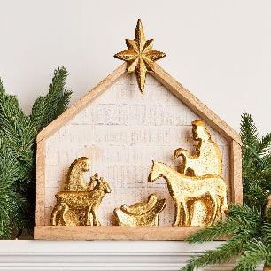 Nativity Scene Gold Small