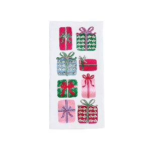 Tea Towel Wrapped In Cheer Presents