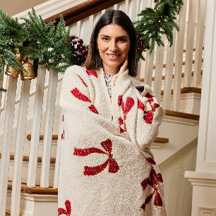 Throw Blanket Red Bows