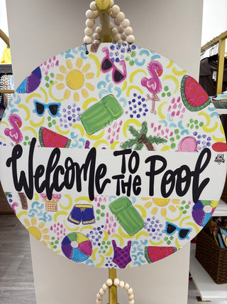 DK Designs: Welcome To The Pool Door Hanger