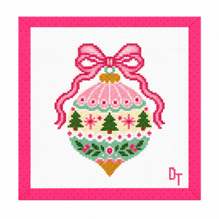 Pretty in Pink Ornament Needlepoint Canvas: Canvas Only
