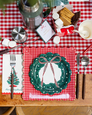 CCH1342 - Red and Green Gingham 10" Paper Dinner Plates