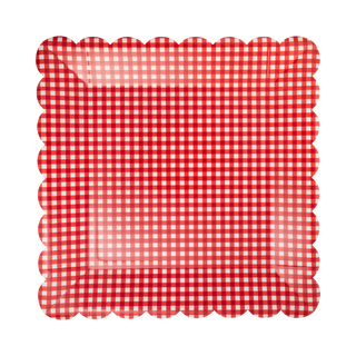 CCH1342 - Red and Green Gingham 10" Paper Dinner Plates