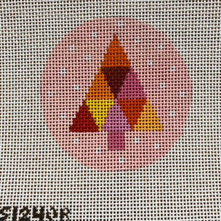 Multicolored Tree on Pink Round Canvas