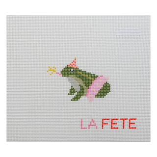 Party Animals - Frog Hand Painted Needlepoint Canvas