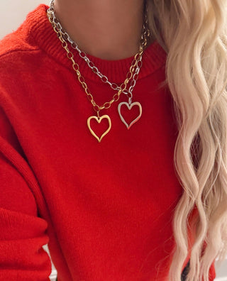 LARGE OPEN HEART NECKLACE