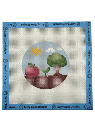 Apple and Tree Round Canvas