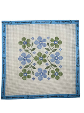 Blue & Green Floral Motif Canvas