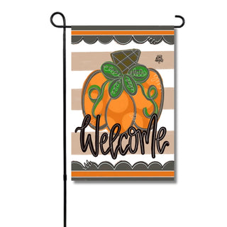 Dk Designs: Tan Pumpkin Scallop Welcome Garden Glam