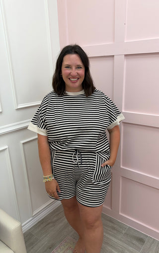 Brynn Stripe Set - Black