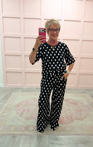 The Earhart Set with 3/4 Sleeve - Polka Dot