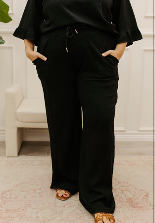 Nina Ruffle Pant - Black