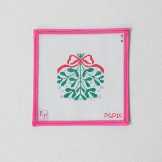 Red Bow Mistletoe Coaster