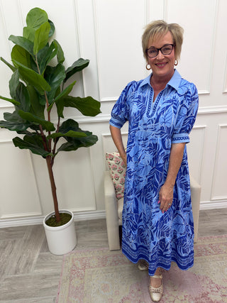 Golden Grove Dress - Blue