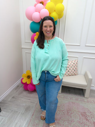Minty Breeze Henley Top