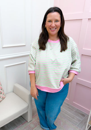 Sweet Mint Stripe Top