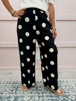 Arden Polka Dot Pant - Black