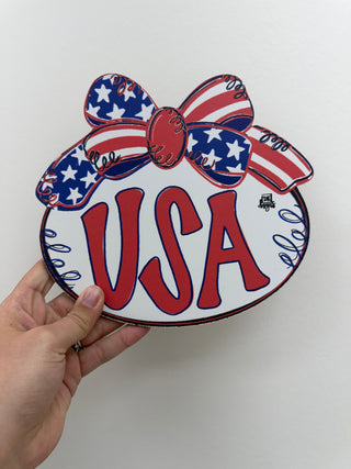 Dk Designs: USA Bow Oval Mini