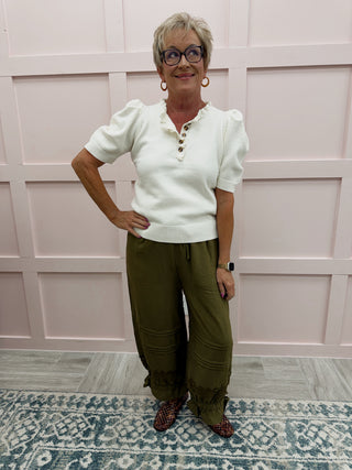 Day Dreamer Lace Pant - Olive