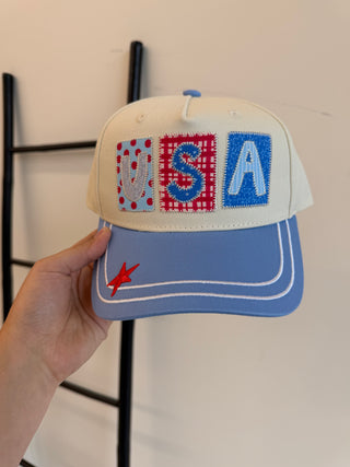 USA Patchwork Trucker Hat