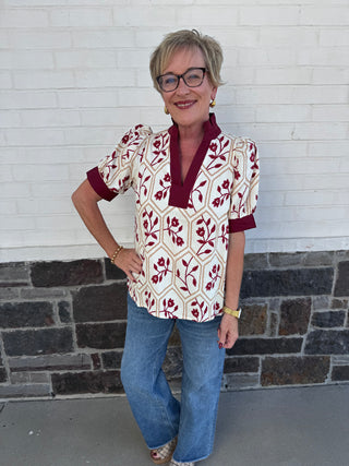 Darling Dawn Top- Garnet