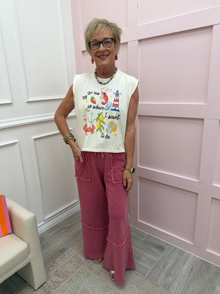 Willa Raspberry Wide Leg Pant