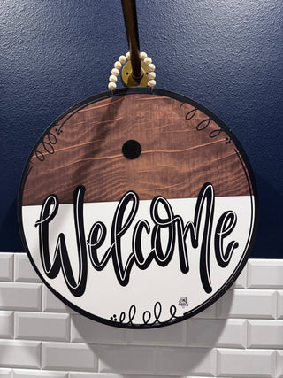 DK Designs: Classic Stain "Welcome" Door Hanger