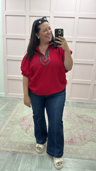 Risen: High Rise Bootcut Dark Wash Jean