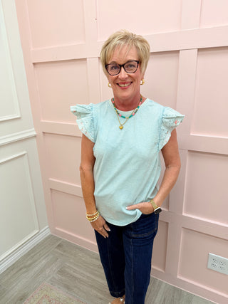 The Bella Top - Cotton Blue
