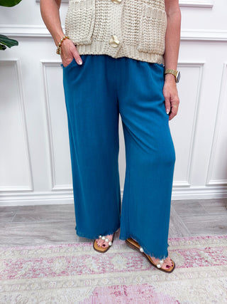 Amazing Day Wide Leg Pant - Slate Blue